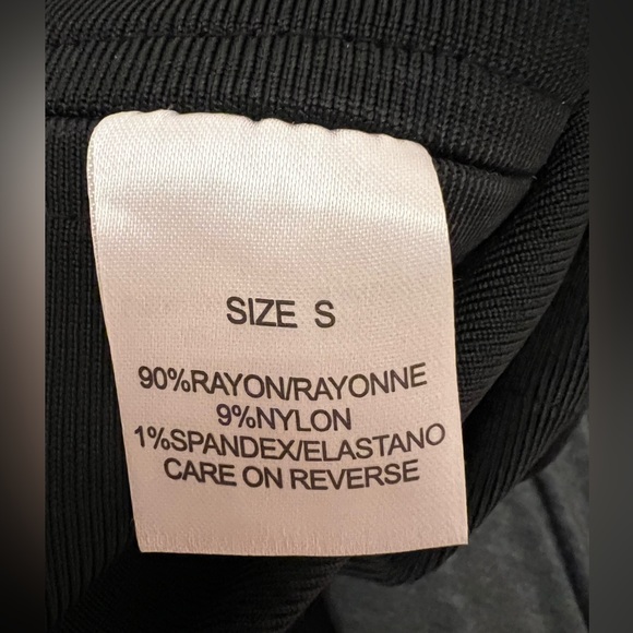 Black strapless Mini Body-con Dress with Gold Zipper - Picture 4 of 5